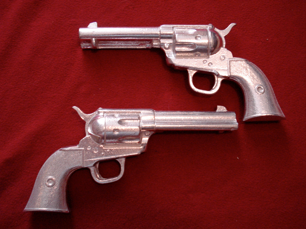 The Durango Double Rig Holster + 2  Solid Aluminum Non-Firing Western Gun -